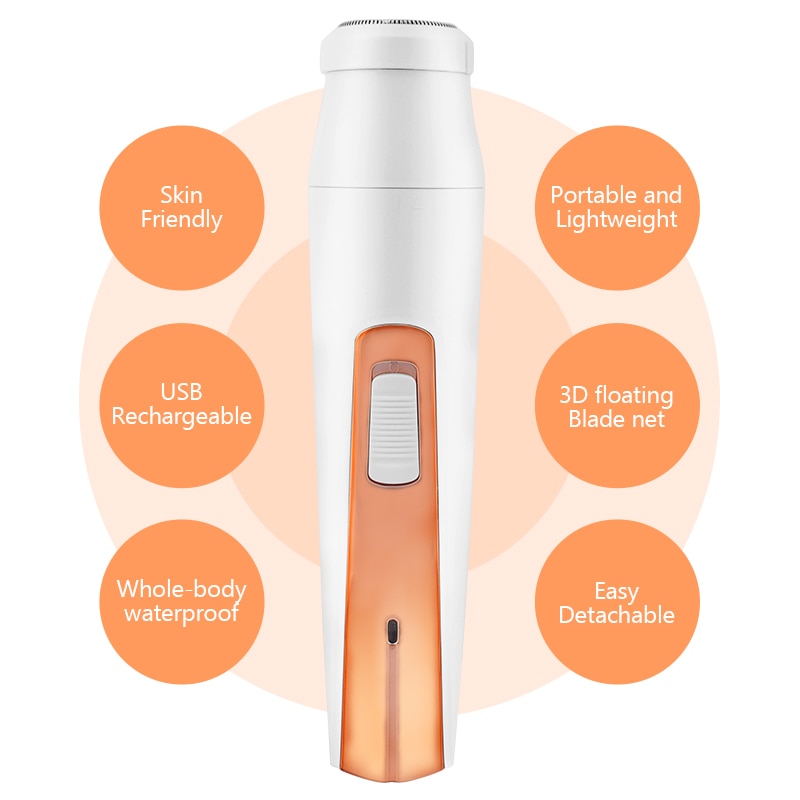 Electric Eyebrow Trimmer USB Rechargeable 4 In 1 Clipper Hair Remover Machine Women Shaver Lady Epilator Razor Face Makeup Tool