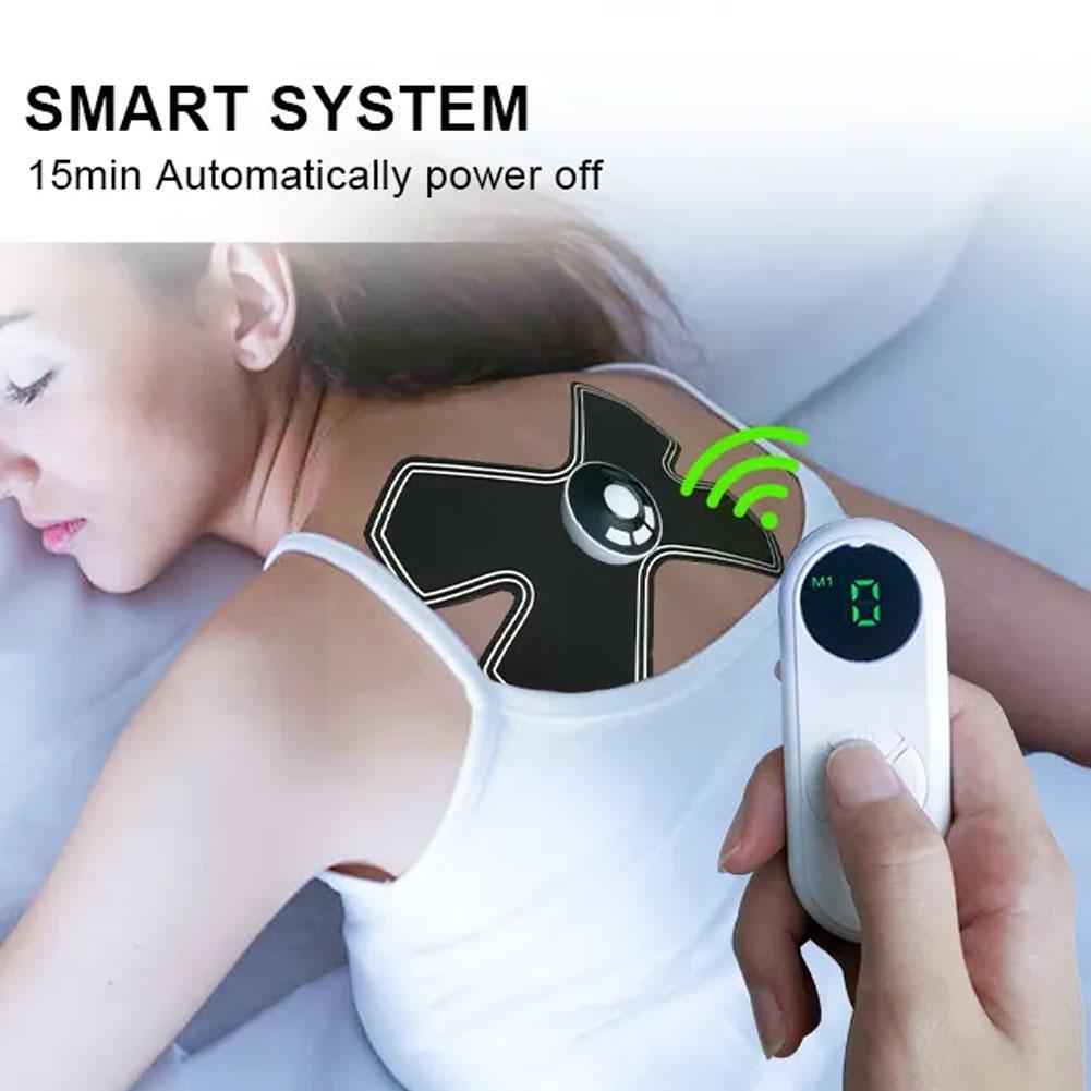 Portable Shoulder Neck Massager With Remote Control Abdominal Body Muscle Microcurrent Massage Electric Machine Stimulator