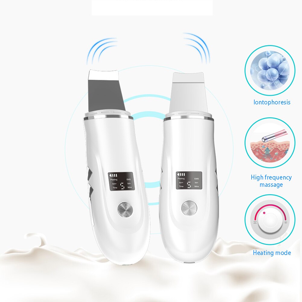 Ultrasonic Skin Scrubber Facial Peeling Blackhead Remover Deep Face Cleaning Pore Spatula Ultrasonic Face Cleaning Skin Scrubber
