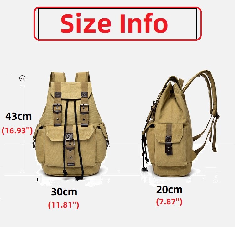 School Backpack Bags Backpacks Hiking Backpack Canvas Bookbag for Men Travel Backpacks Outdoor Sports Bags