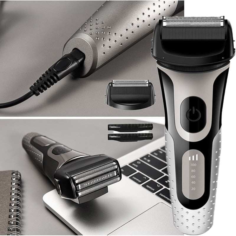 USB Rechargeable Electric Shaver for Men Shaving Machine Beard Trimmer 3D Floating Blade Razor Shaver Barber Haircut Trimer
