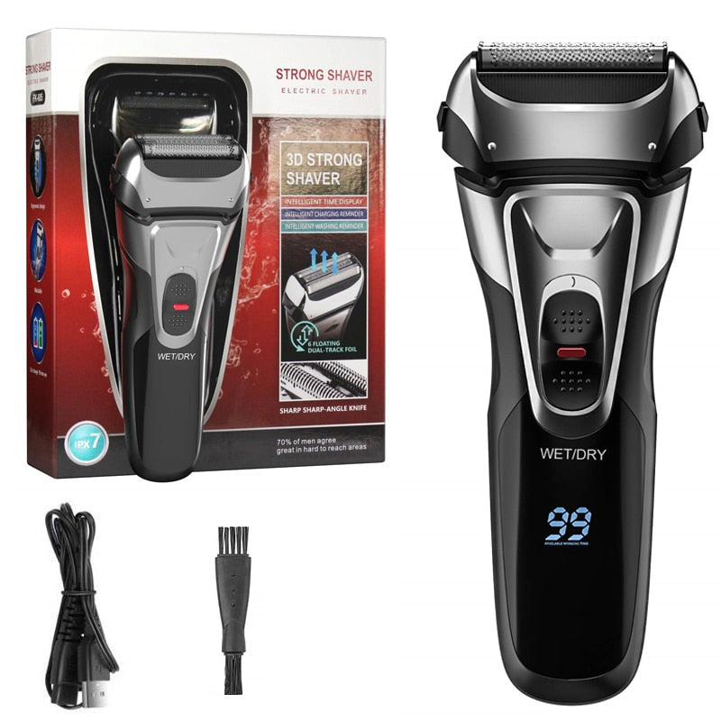 Professional Shaver for Men Rechargeable Powerful Electric Shaver 3d Washable Electric Razor Wet Dry Face Beard Shaving Machine