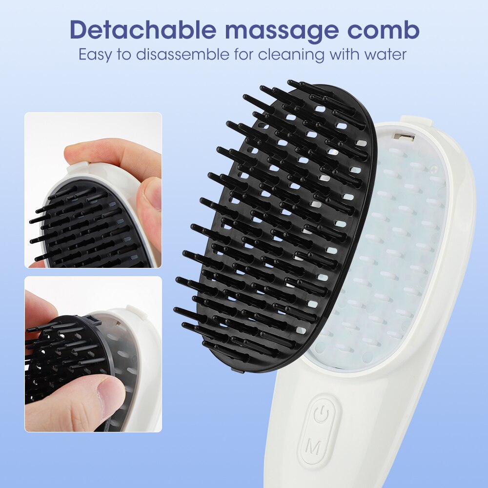 Red Blue Light Electric Massage Comb Scalp Head Massager Photon Hair Care Comb Vibrating IPL Comb Anti Hair Loss