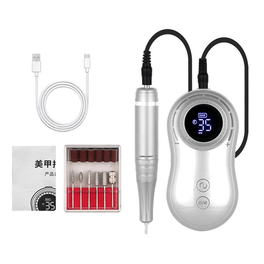 Professional Nail Drill Machine 35000RPM Speeds Rechargeable Manicure Pedicure Tools With LCD Display Nail File For Polish Nails