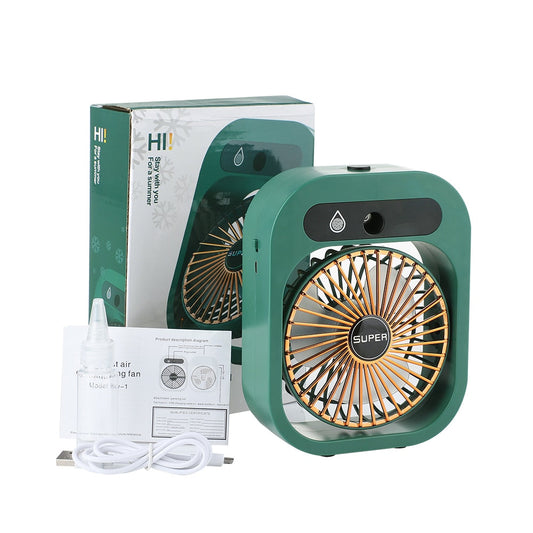 Portable Mist Fan USB Rechargeable Battery Desktop  Air Conditioning Water Spray Humidifier Moisturizing Cooling Fan 3 Speeds