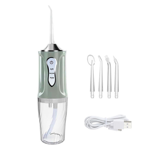 Portable Oral Irrigator Rechargeable USB Water Dental Flosser UV Sterilization 3 Modes Water Jet Floss Pick 220ml 4 Nozzle