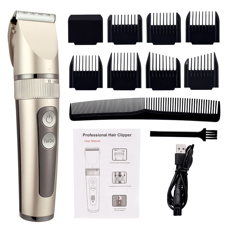 Professional Hair Clipper For Men Rechargeable Electric Razor  Hair Trimmer Hair Cutting Machine Beard Trimmer Fast Charging