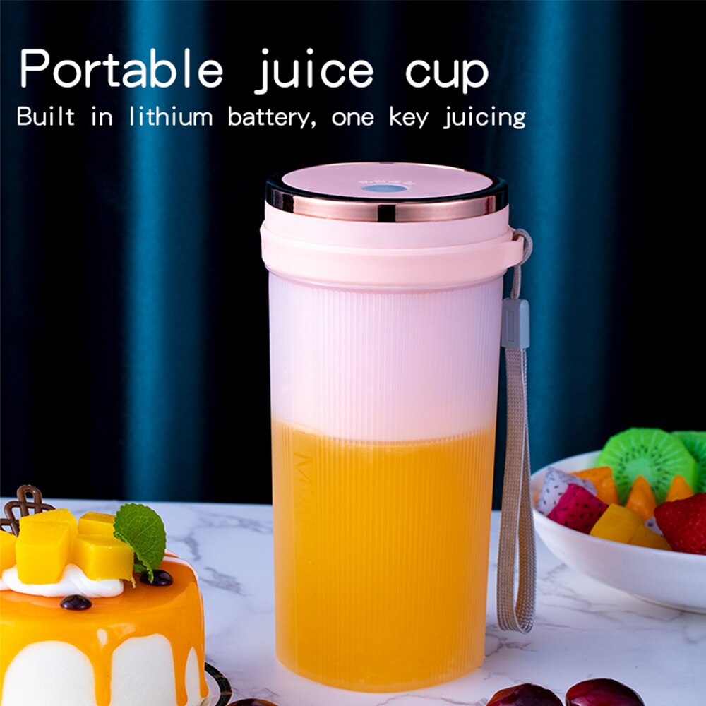 Portable Juicer Cup Juicer Fruit Juice Cup Automatic USB Rechargeable Small Electric Juicer Smoothie Blender Cup Food Processor
