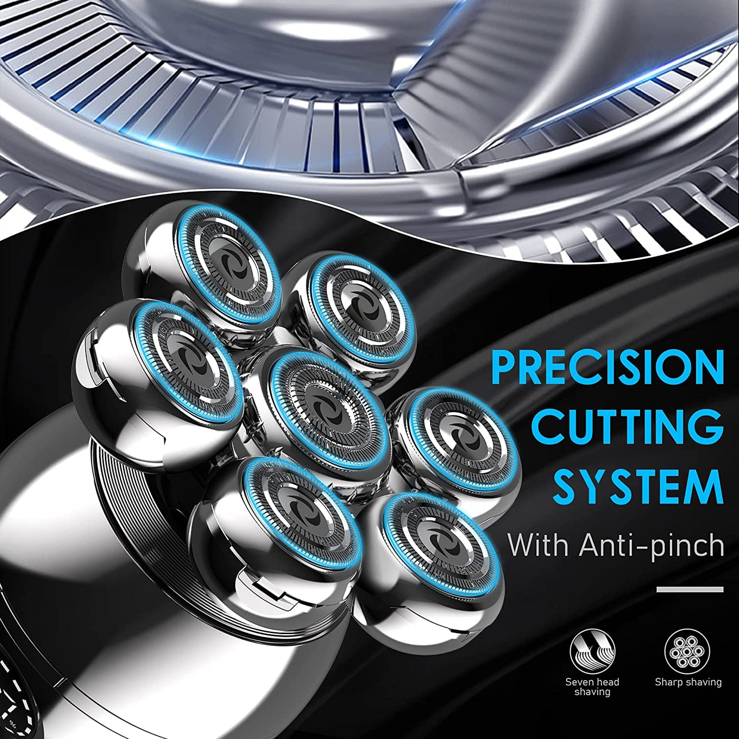 6-in-1 Electric Head Shaver for Bald Men Cordless Rechargeable LED Mens Electric Waterproof Wet Dry Razor Grooming Kit