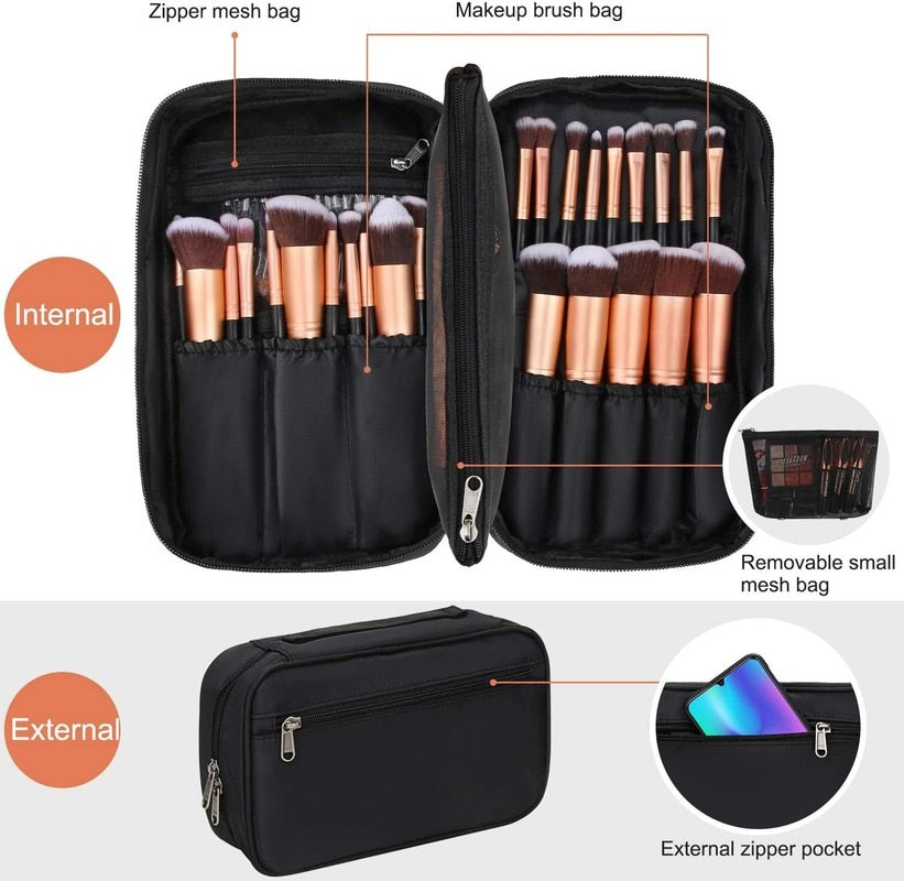 Professional Cosmetic Bag Beauty Case Toiletry Brush Organizer Multi Functional Makeup Bag for Travel & Home