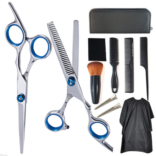 11Pcs Hairdressing Scissors Set Professional Flat Scissors Thinning Scissors Hair Salon Home Hair Cutting Tools
