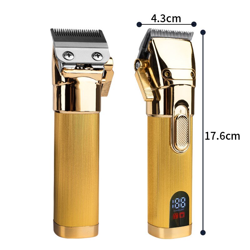 New Color Oil Head Professional Hair Clipper Electric Push Scissor LCD Adjustable Knife Distance Men's Hair Barber