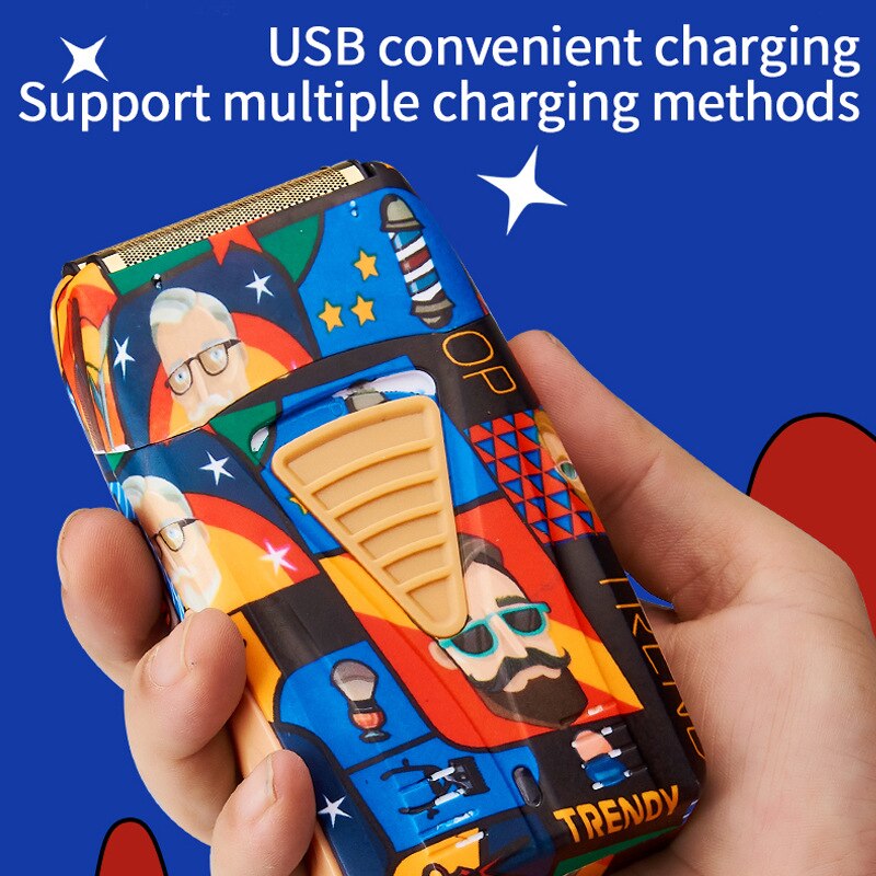 Shaving Machine for Men New Rechargeable Graffiti Men's Electric Shaver Men's Beard Trimmer