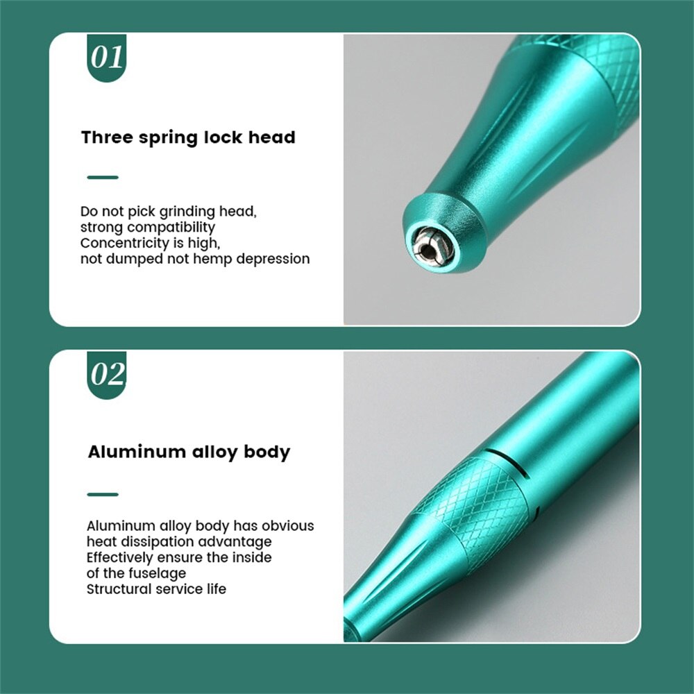 35000RPM Portable Electric Nail Drill Manicure Machine Acrylic Gel Polish Nails Sander Rechargeable Nail Polishing Tools Speed