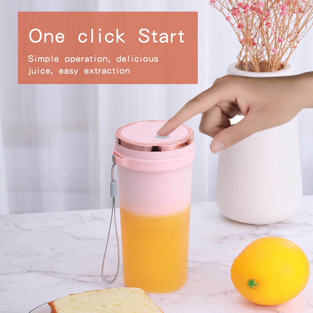 Portable Juicer Cup Juicer Fruit Juice Cup Automatic USB Rechargeable Small Electric Juicer Smoothie Blender Cup Food Processor