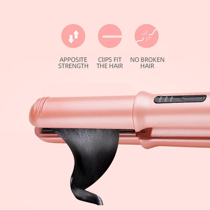 USB Hair Curler Rechargeable Cordless Hair Straightener Ceramics Splint 3 Temperature Led Display Styles Tool