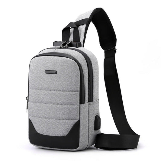 Multi-function Crossbody Bags For Men USB Charging Messenger Chest Bag Anti-theft Combination Lock Rucksack Male Business Casual