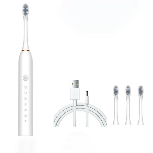 Ultrasonic Electric Toothbrush Rechargeable USB for Adults 6 Modes Sonic Electric Tooth Brush Teeth Whitening IPX7 Cleansing Heads