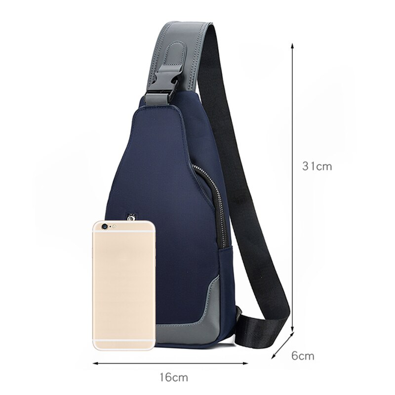 Business Crossbody Bags For Men Multi-function Waterproof Bag Large Capacity USB Charging Laptop Chest Bags Travel Bagpack