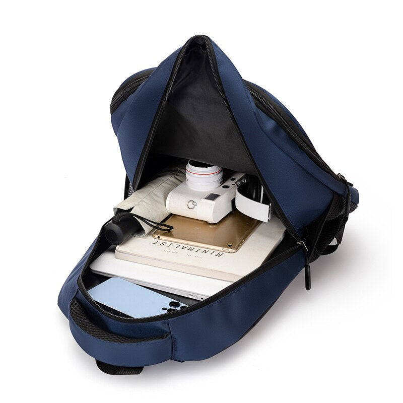 Men's Backpack Multifunctional Rucksack For Male Nylon Laptop 15.6 Inches Backbag Luxury Waterproof Portable Travel Bag Black