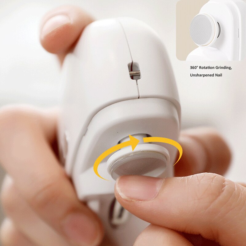 2 IN 1 Electric Nail Clipper Cutter With LED Light Automatic Nail Drill Trimmer For Kid Adult Manicure Tools Nails Clippers