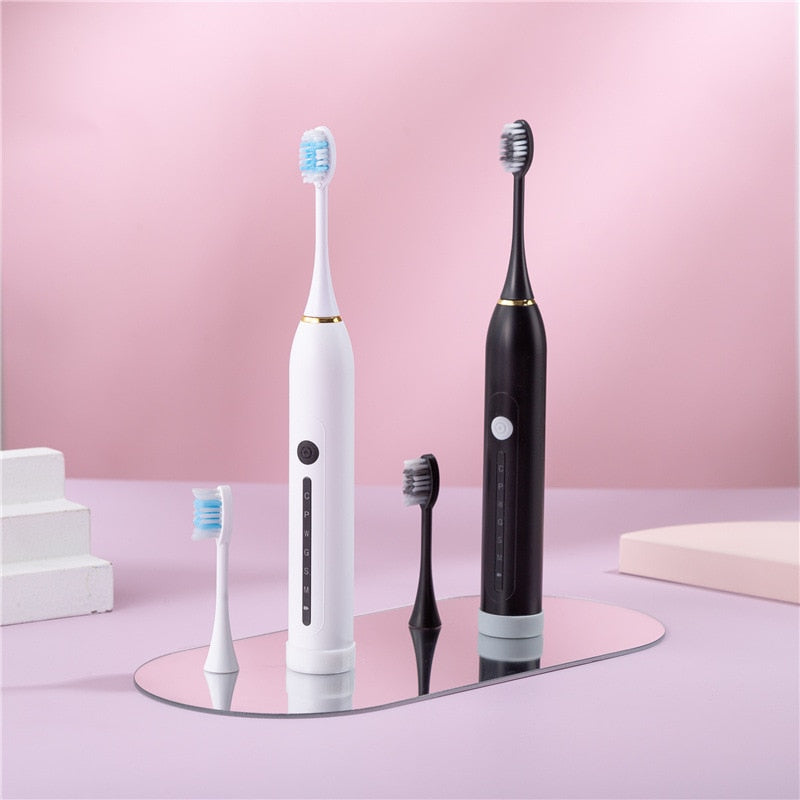Ultrasonic Sonic Electric Toothbrush USB Charger Smart Teeth Tooth Brush for Adults Whitening IPX7 Waterproof Travel Box Holder