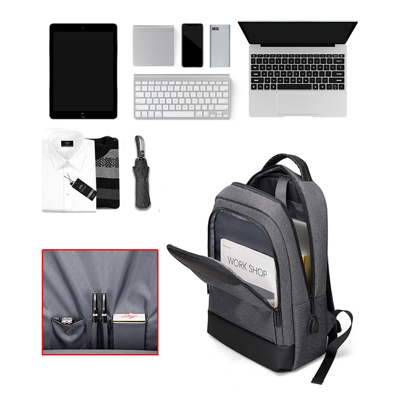 New Backpack For Men Multifunctional Business Waterproof Oxford Cloth Bag for Laptop 15 6 USB Charging Casual Rucksack Mans