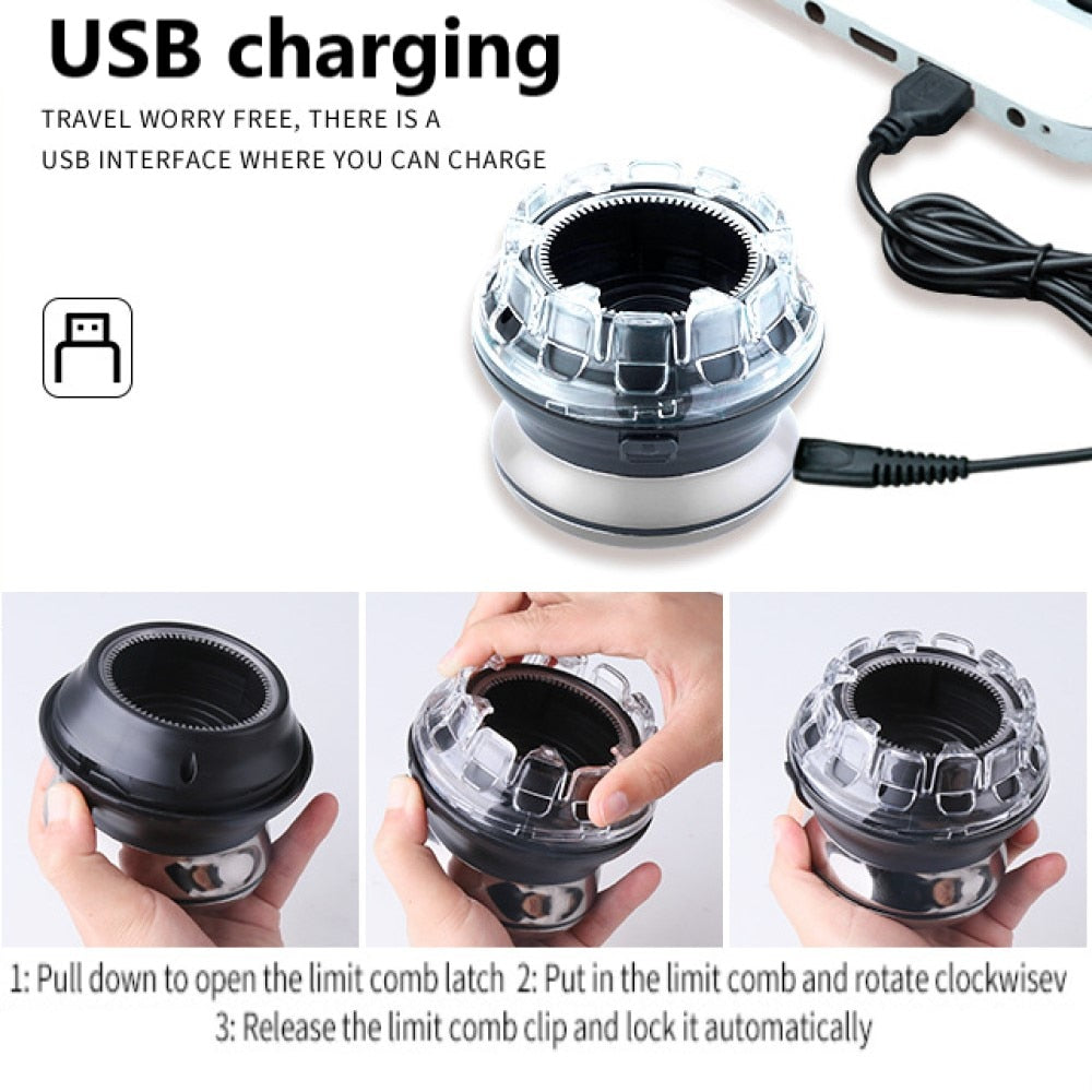 Electric Even Cut Rotary Hair Trimmer for Men Washable Rechargeable Hair Clipper Self-haircut Shortcut Kit for Men