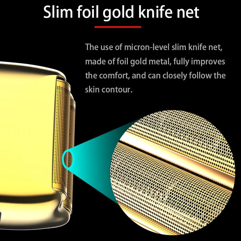 Full Metal Electric Shaver for Men Hair Beard Electric Razor Bald Head Shaving Machine Finishing Fades Rechargeable