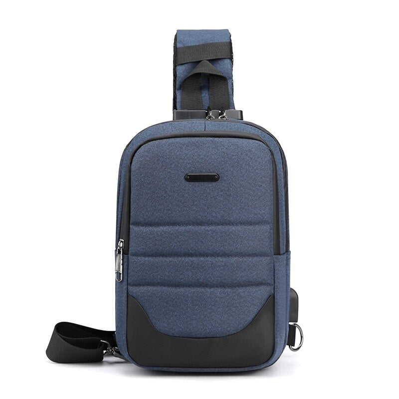 Multi-function Crossbody Bags For Men USB Charging Messenger Chest Bag Anti-theft Combination Lock Rucksack Male Business Casual