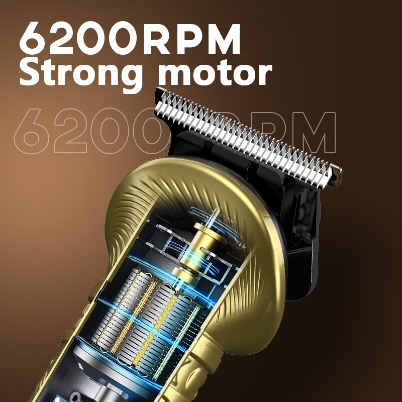 Hair Trimmer 6 In 1 Grooming Kit Hair Clipper Nose Trimmer Shaver Body Trimmer Professional Rechargeable Metal Vintage