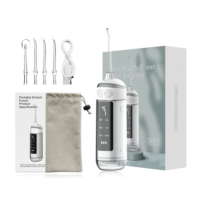 Portable Oral Irrigator Dental Water Thread For Teeth Cleaner Rechargeable Water Flosser 6 Cleaning Mode Mouth Washing Machine