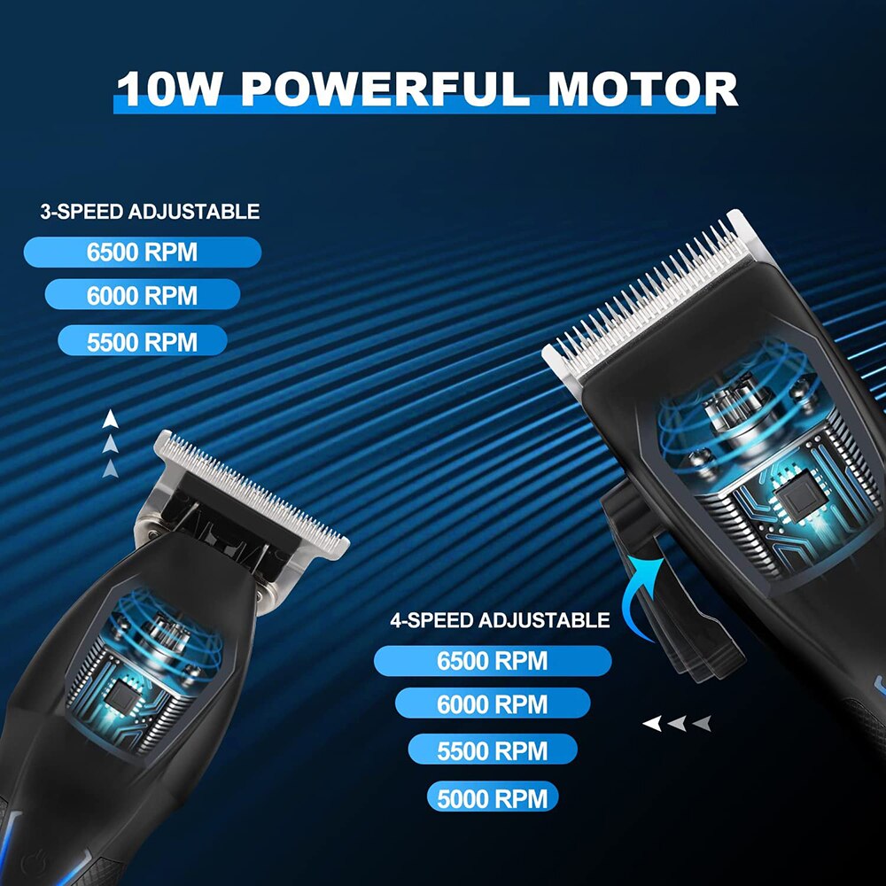 2pcs/Set Professional Hair Clipper for Men Barber Cordless Electric Clipper Trimmer 0mm Baldhead Clippers Hair Cutting Machine
