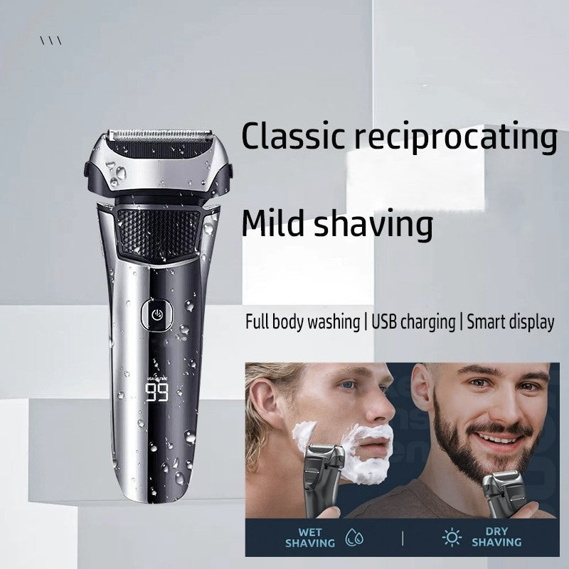 Washable Wet & Dry Electric Shaver for Men Beard Electric Razor Rechargeable Head Bald 3-blade Shaving Machine System