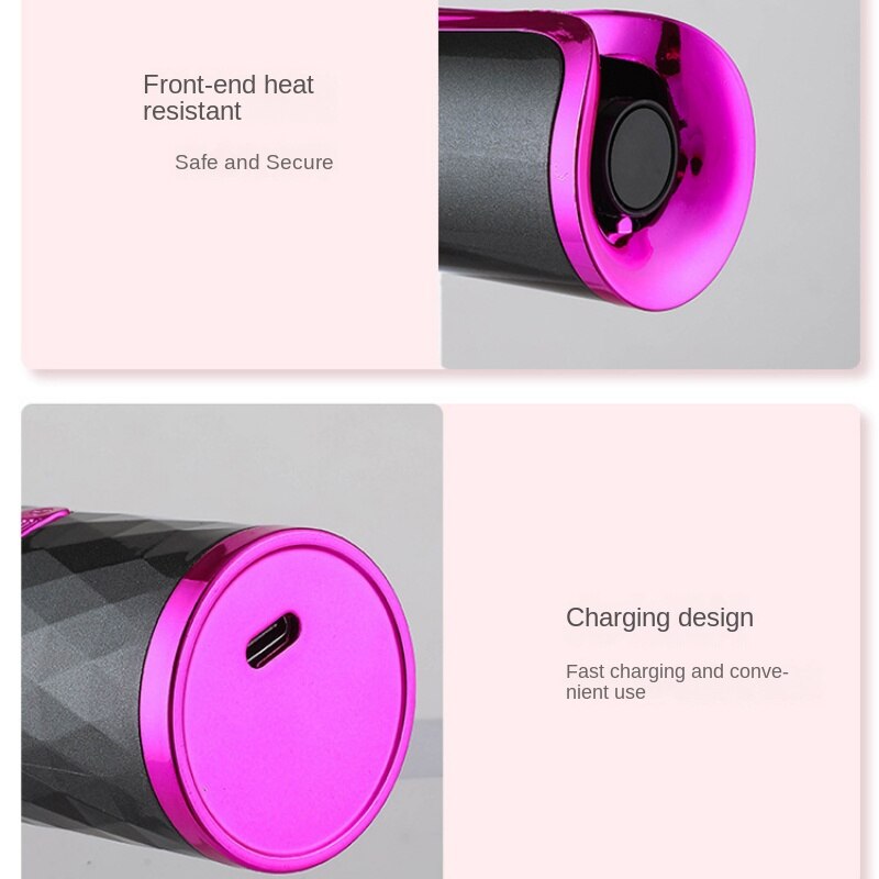 Portable Wireless Automatic Hair Curler Fashion Curling Wands USB Cordless Hair Rollers LCD Display Curling Irons 30W Digital