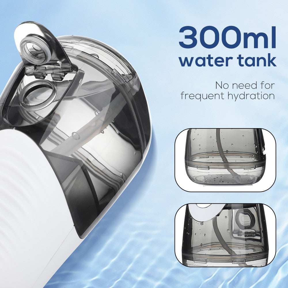 Water Flossers for Teeth Rechargeable Portable Dental Oral Irrigator 3 Modes 7 Nozzles 300ML Water Tank Waterproof Teeth Cleaner