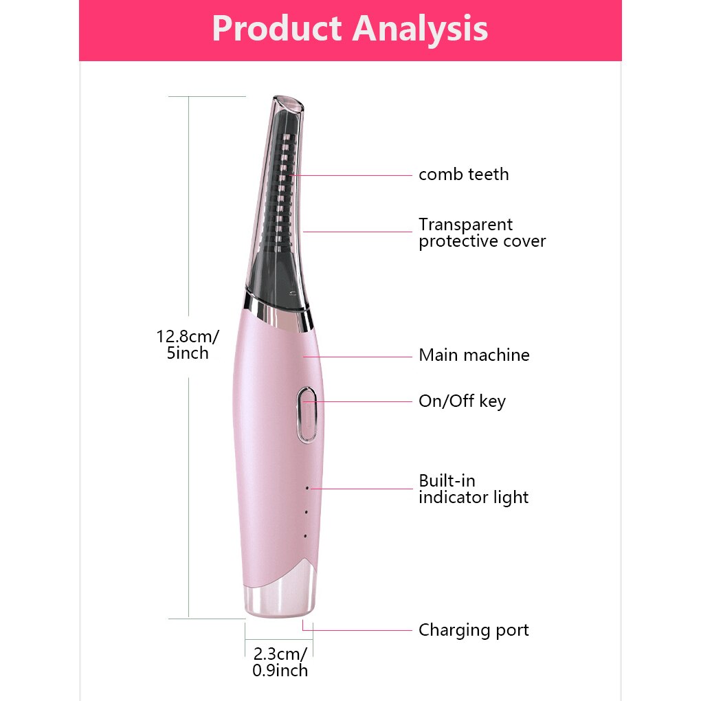 Intelligent Portable High Quality Heated Electric Natural Curling Eyelash Curler Eyelash Care Tools Professional Eyelash Curler