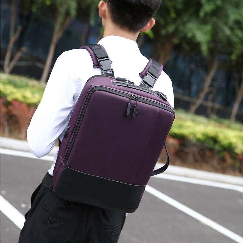 Men's Fashion Business Backpack High-quality Nylon Laptop Backbag 15.6 Inches Usb Charging Large Capacity Rucksack For Male