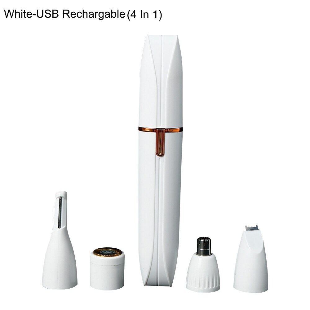 4 In 1 Electric Epilator Electric Eyebrow Nose Hair Trimmer Painless Shaver Depilator Face Body Hair Removal Tool For Men Women