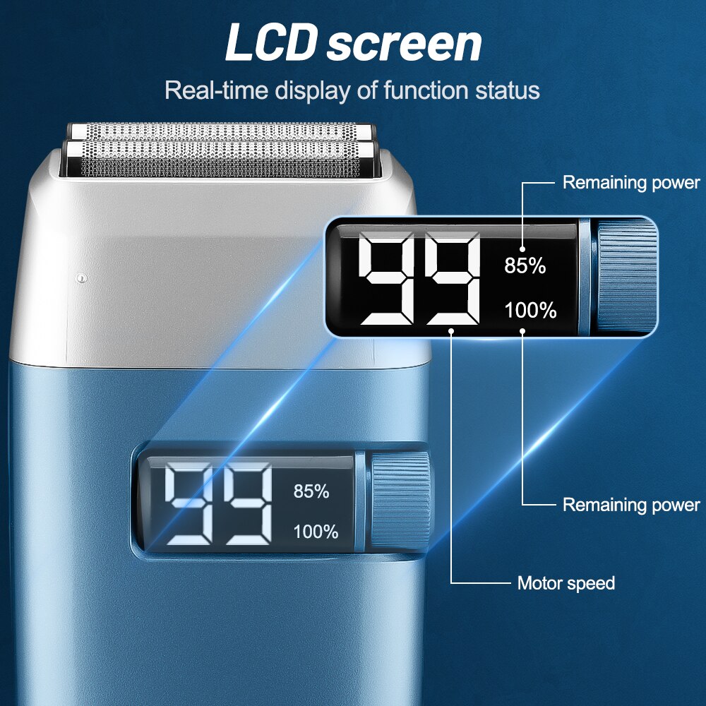 Electric Shaver for Men 2 In 1 Hair Trimmer Professional Hair Clipper Waterproof Razor Beard Bald Head Trimmer