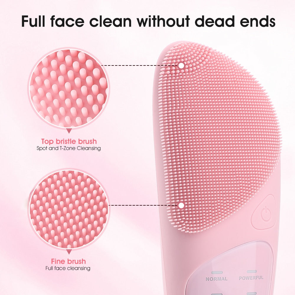 5 In 1 Face Massager Facial Cleanser Face Brush Electric Hot Compress Eye Massager USB Charging Facial Cleaning Brushes