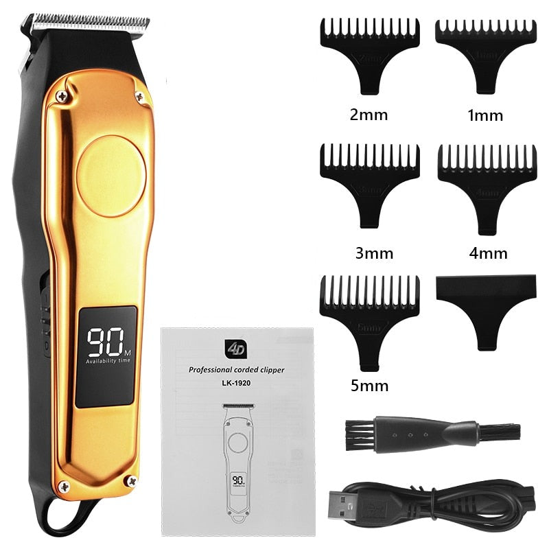 Professional Barber Hair Clipper Rechargeable Electric Cutting Machine Beard Trimmer Shaver Razor for Men Cutter