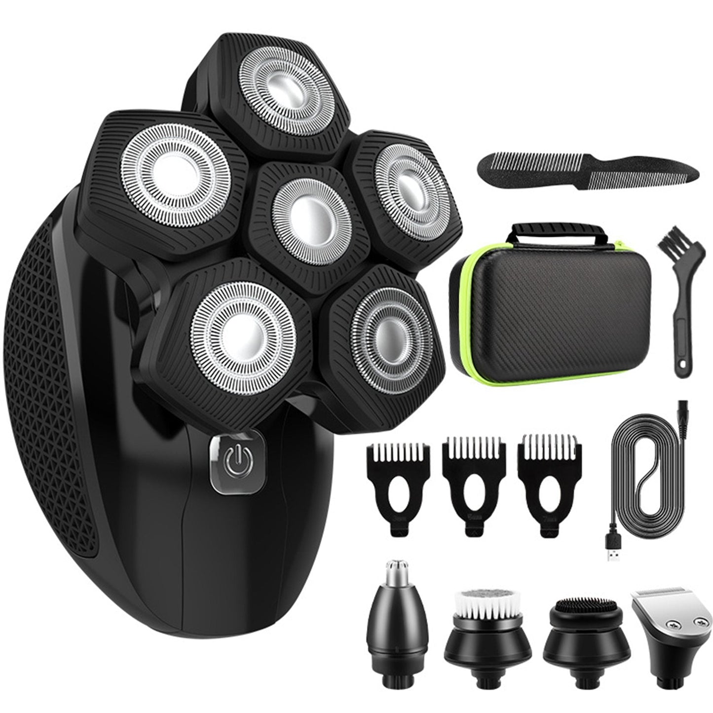 Electric Shaver for Men Beard Hair Trimmer LCD Display Electric Razor 6D Floating Blade Heads Electric Nose Hair Trimmer