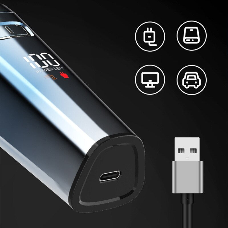 Cordless Wet Dry Electric Shaver for Men Beard Electric Razor Facial Powerful Rotary Shaving Machine Rechargeable