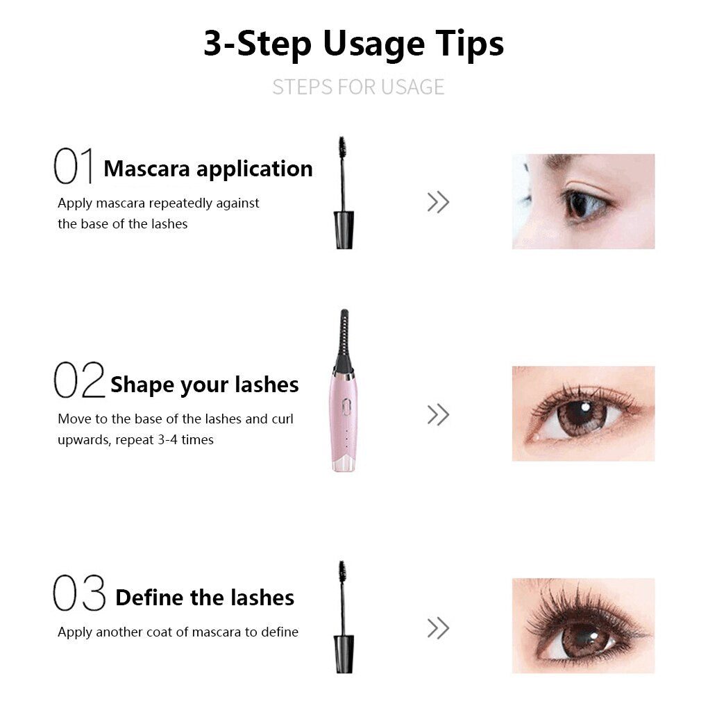 Intelligent Portable High Quality Heated Electric Natural Curling Eyelash Curler Eyelash Care Tools Professional Eyelash Curler