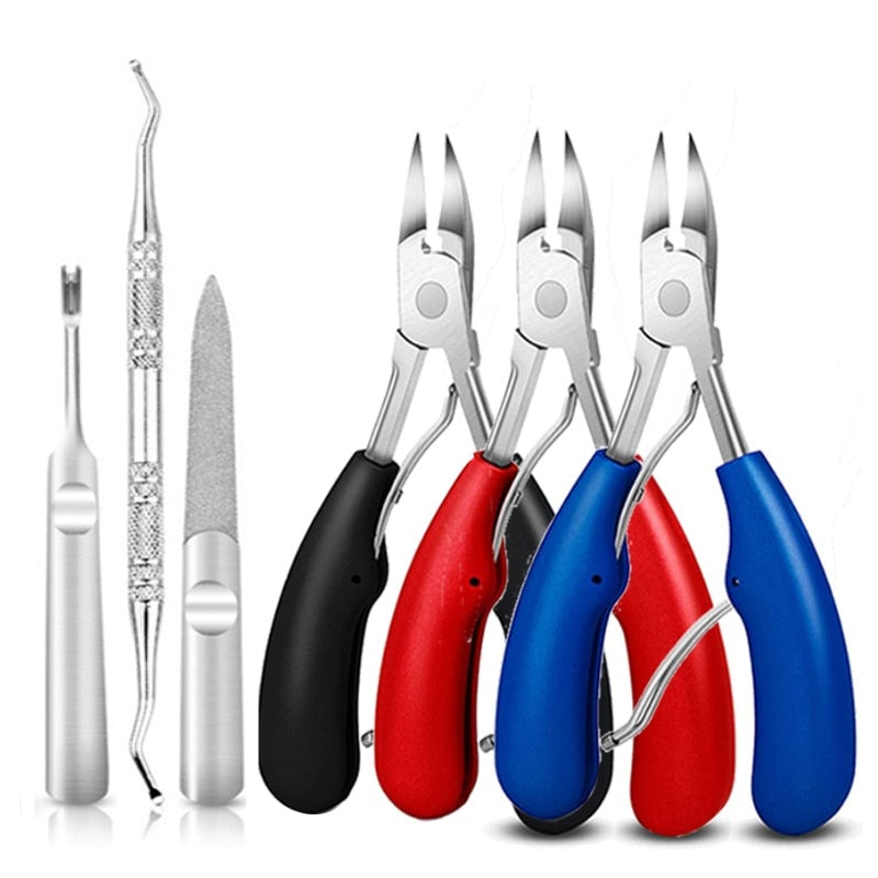 Toe Nail Clippers Nail Correction Thick Nails Ingrown Toenails Nippers Cutters Dead Skin Dirt Remover Pedicure Care Tool