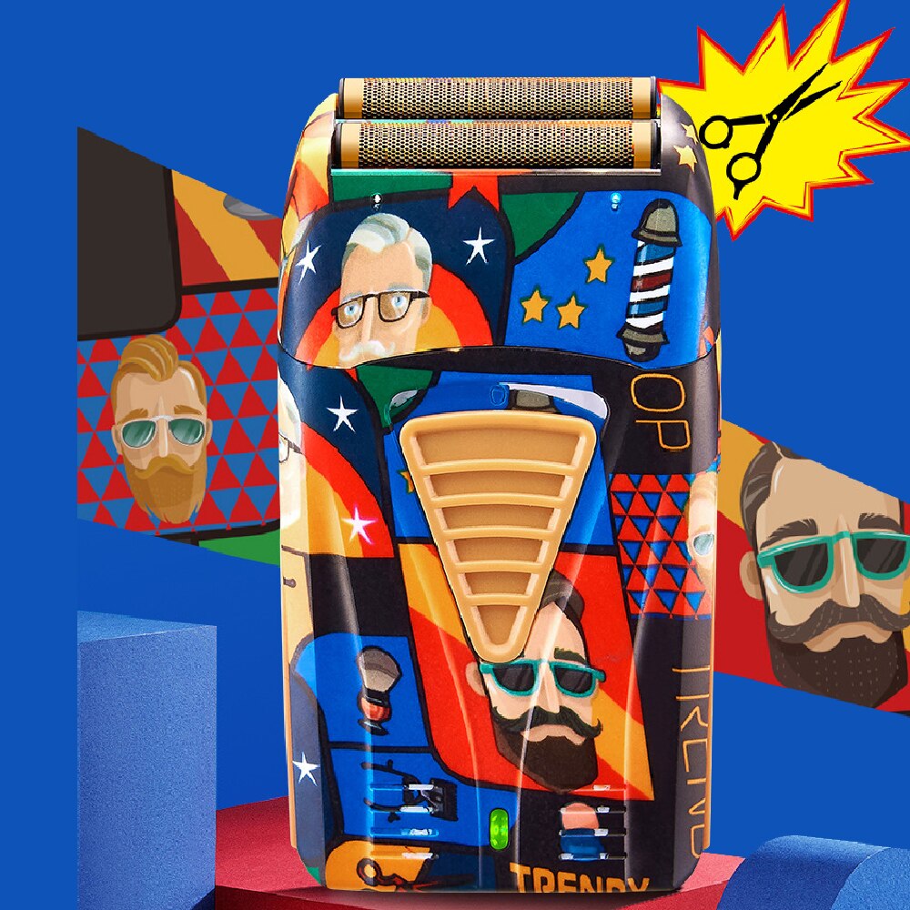 Professional Hair Clipper Barber Rechargeable Graffiti Electric Finish Cutting Machine Beard Trimmer Shaver Cordless Work