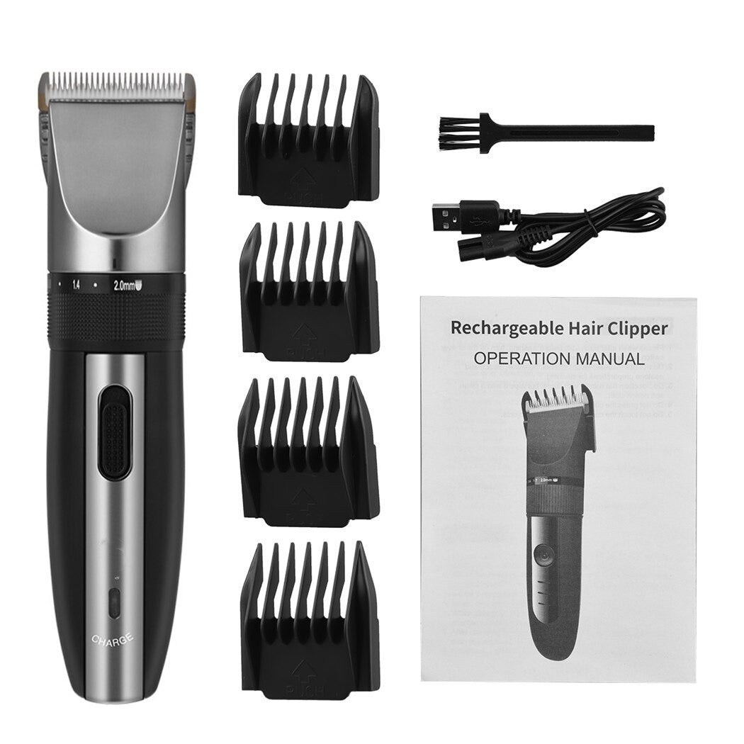 Hair Trimmer Hair Clipper For Men Electric Trimmer Blade Adjustable Coldless Haircut Machine USB Low-noise Barber Shaver
