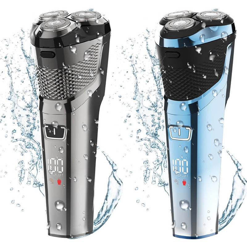 Cordless Wet Dry Electric Shaver for Men Beard Electric Razor Facial Powerful Rotary Shaving Machine Rechargeable