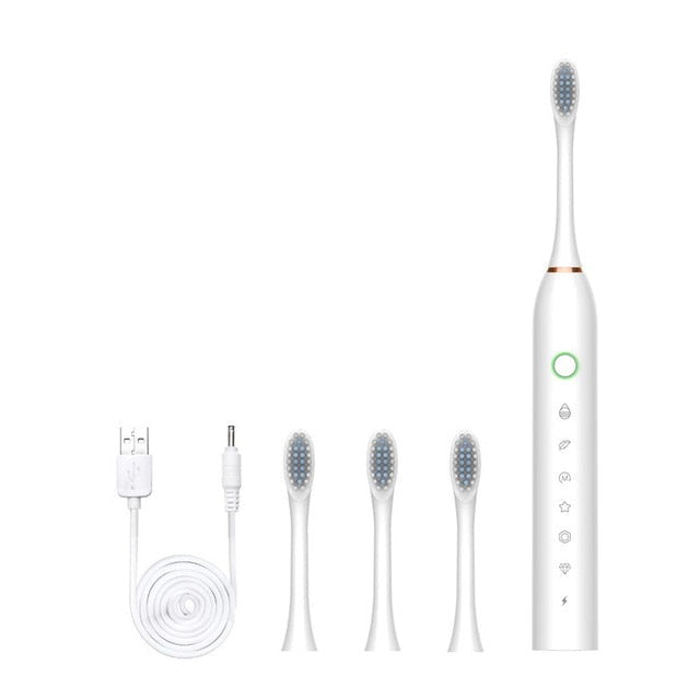 Smart Electric Sonic Toothbrush Rechargeable USB Electronic Teeth Brush IPX7 Waterproof Tooth Whitening Clean 4 Replacement Head